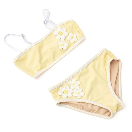 Butter Daisy Tween Girls Crochet Two Piece Swimsuit