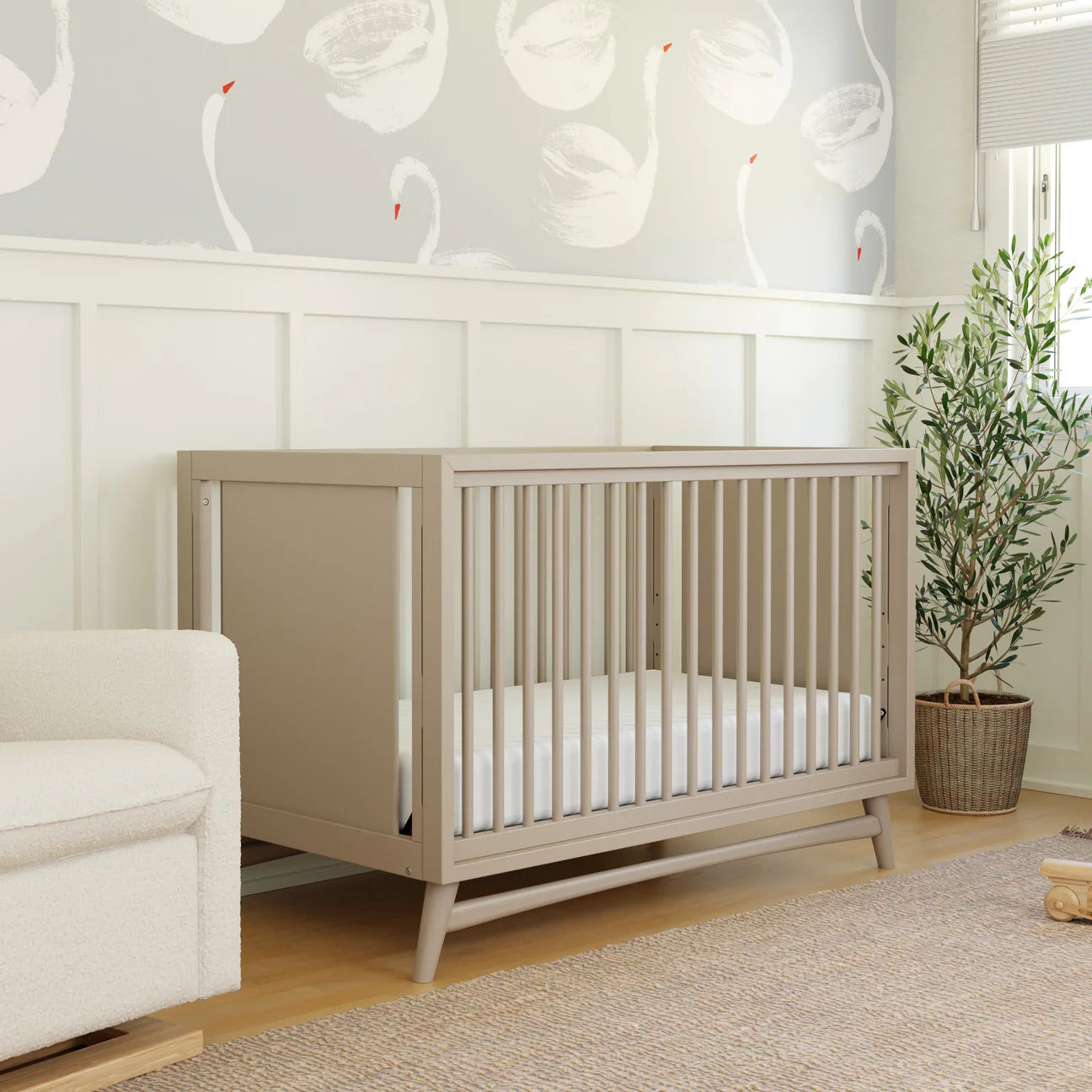Peggy 3-in-1 Convertible Crib with Toddler Bed Conversion Kit Exclusive - Taupe
