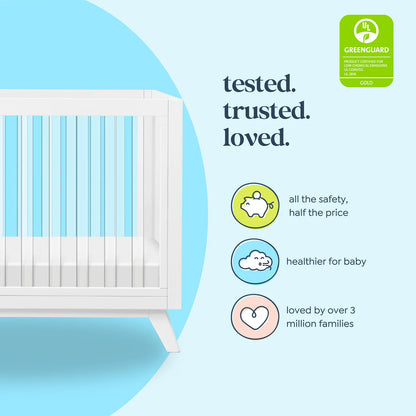 Otto 3-in-1 Convertible Crib | Acrylic Slats - White
