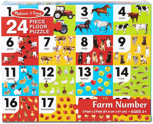Farm Number Floor Puzzle (24 PC)