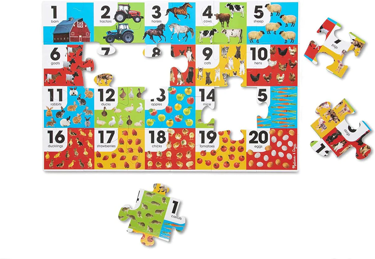 Farm Number Floor Puzzle (24 PC)