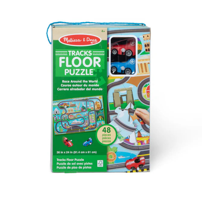 Race Around the World Tracks Floor Puzzle (48 pcs)