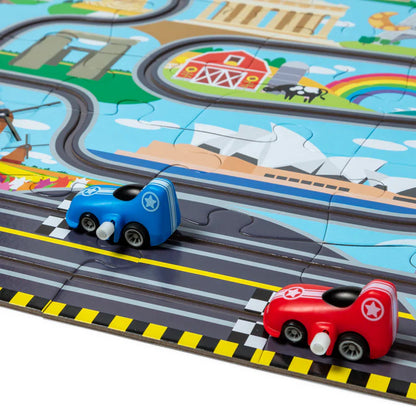 Race Around the World Tracks Floor Puzzle (48 pcs)
