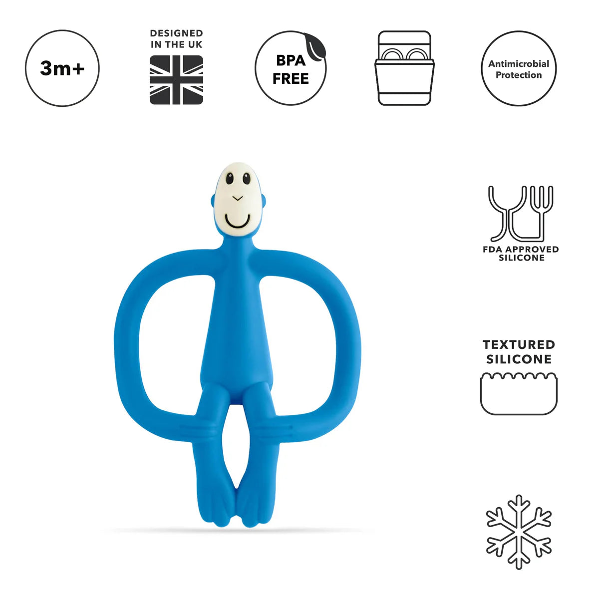 Blue Original Monkey Teething Toy