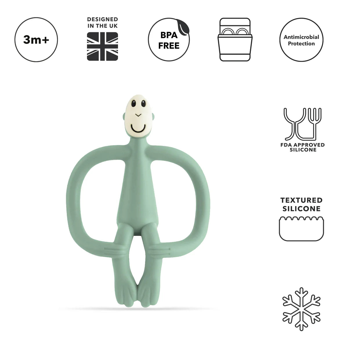 Mint Green Original Monkey Teething Toy