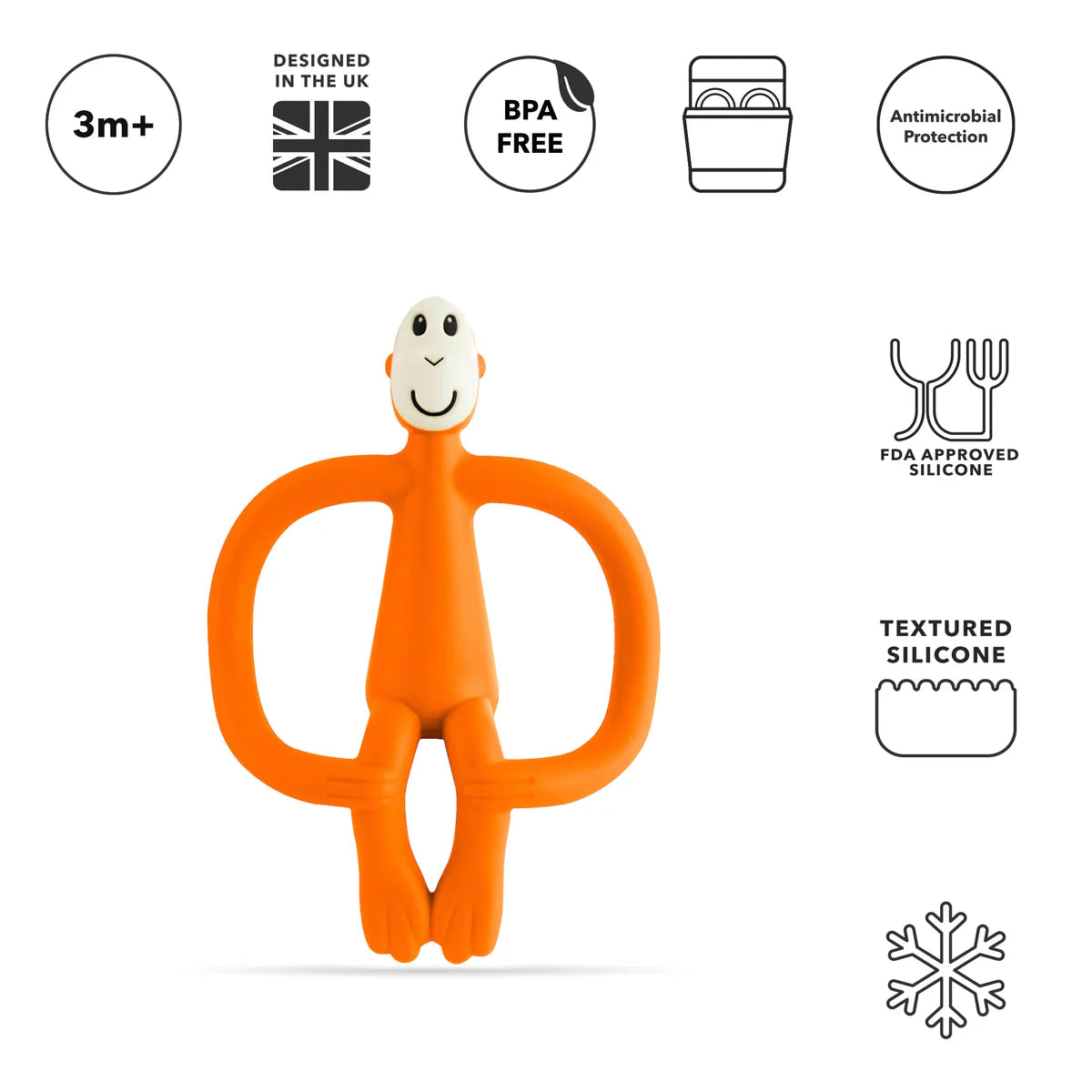 Orange Original Monkey Teething Toy