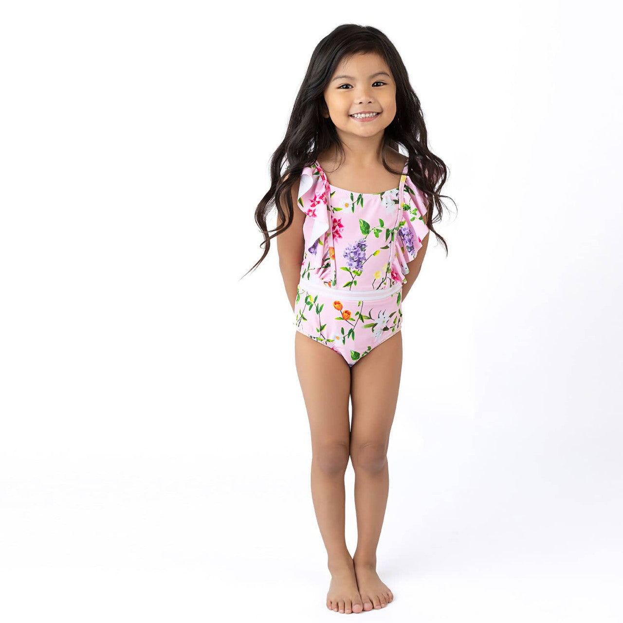 Wildflowers Ruffle Shoulder Swimsuit