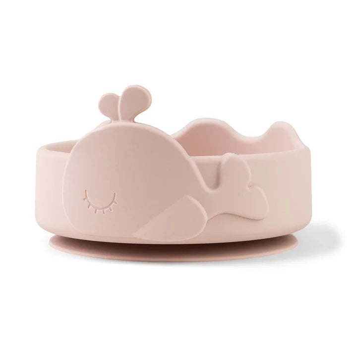 Silicone Stick&Stay bowl & baby spoon - Wally - Powder