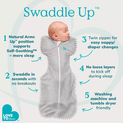 SWADDLE UP™ Bamboo 1.0 TOG Stars and Moon Cream - Newborn