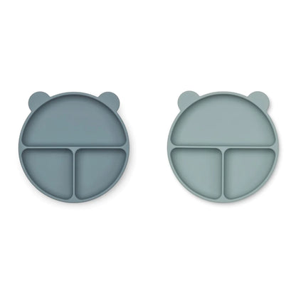 Merrick Divider Plate 2pk - Whale Blue