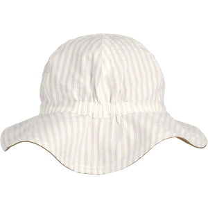 Amelia Reversible Sun Hat - Stripes Crisp White