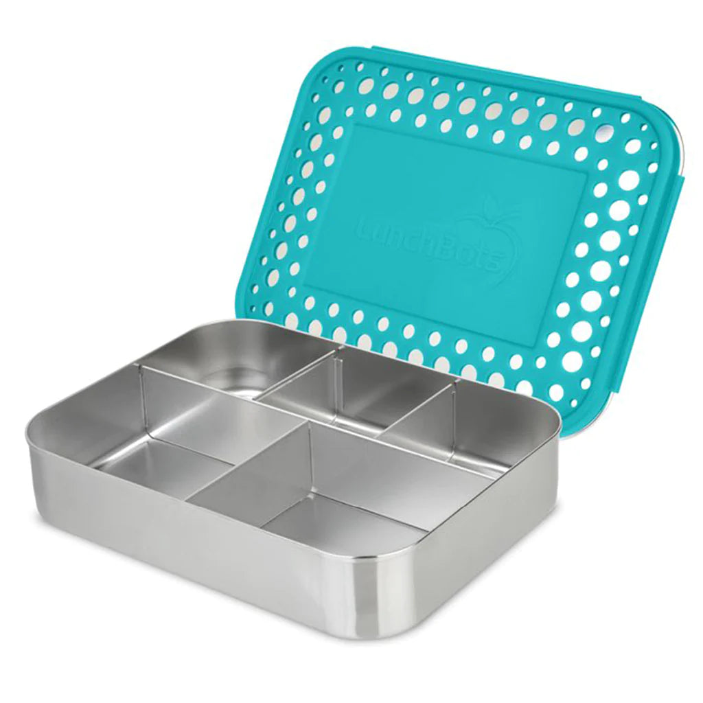 Large Cinco Bento Box - Aqua Dots