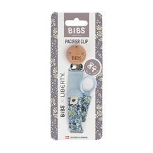 Load image into Gallery viewer, BIBS x LIBERTY Pacifier Clip - Chamomile Lawn Baby Blue
