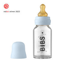 Load image into Gallery viewer, Baby Glass Bottle Complete Set 110ml - Baby Blue
