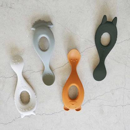 Liva Silicone Spoon (4-pack) - Safari Blue Mix
