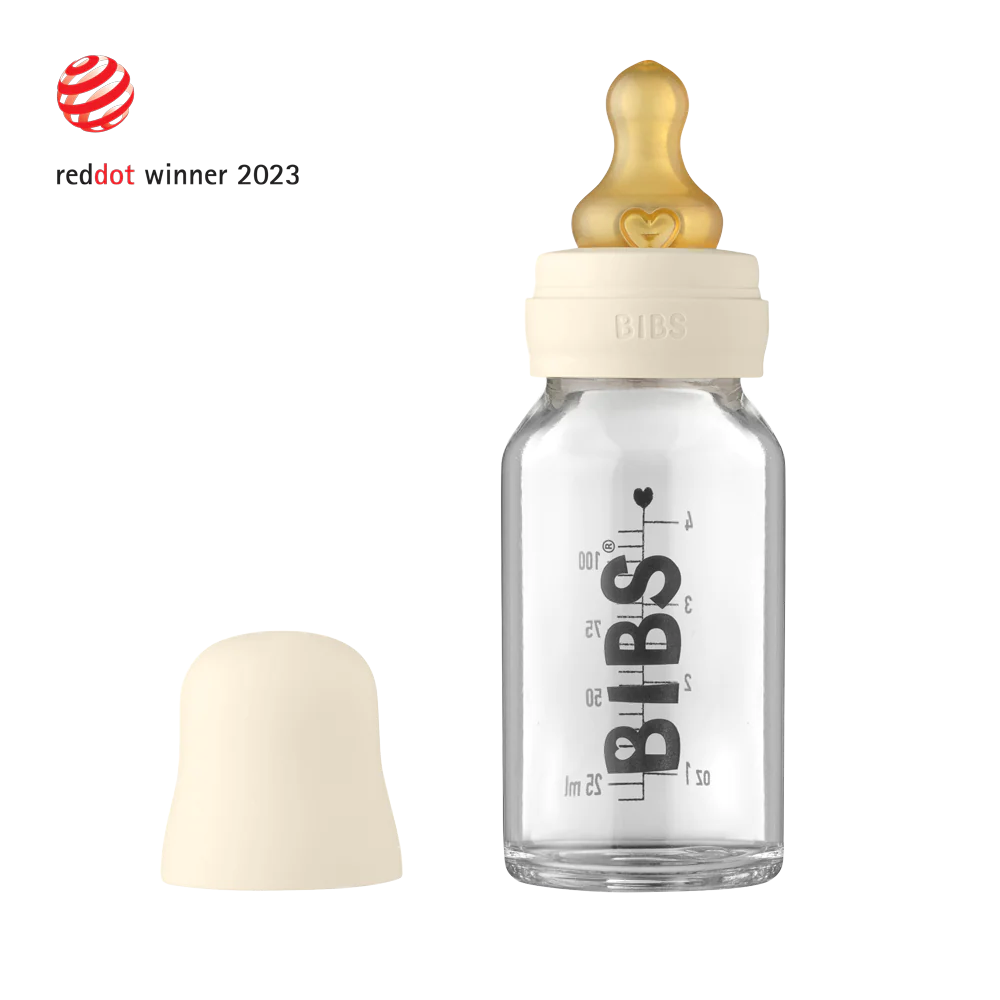 Baby Glass Bottle Complete Set 110ml - Ivory