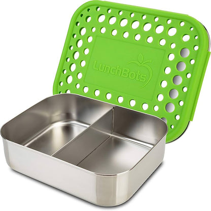 Medium Duo Bento Box - Green Dots