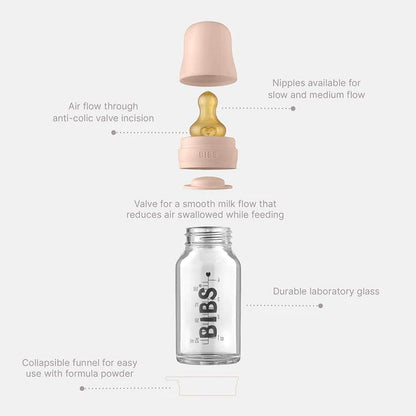 Baby Glass Bottle Complete Set 110ml - Blush