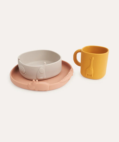 Kine Silicone Tableware Set - Pack of 3 - Tuscany Rose