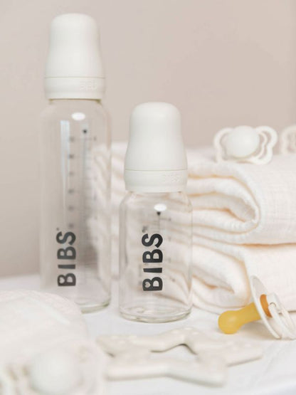 Baby Glass Bottle Complete Set 225ml - Ivory