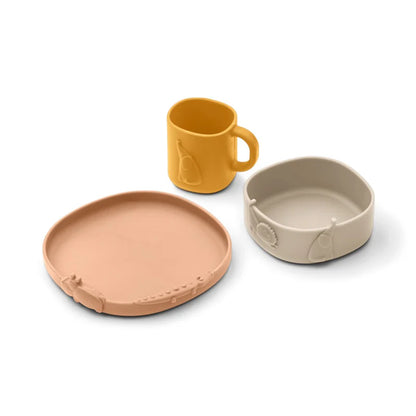 Kine Silicone Tableware Set - Pack of 3 - Tuscany Rose