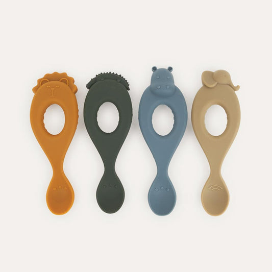 Liva Silicone Spoon (4-pack) - Safari Blue Mix