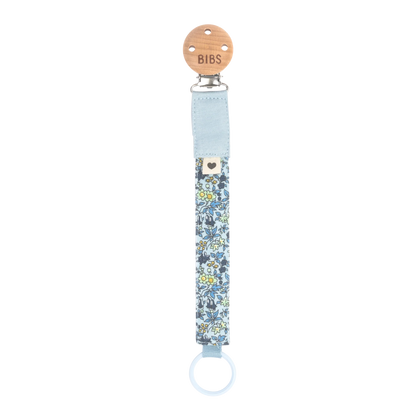 BIBS x LIBERTY Pacifier Clip - Chamomile Lawn Baby Blue