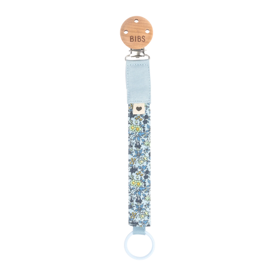 BIBS x LIBERTY Pacifier Clip - Chamomile Lawn Baby Blue