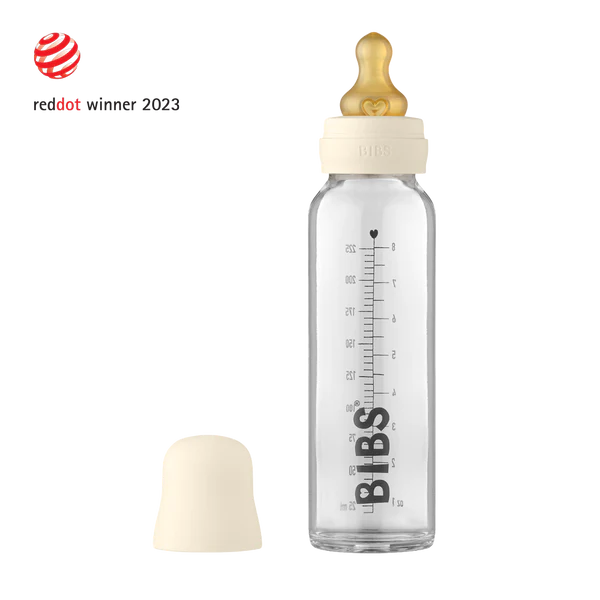 Baby Glass Bottle Complete Set 225ml - Ivory