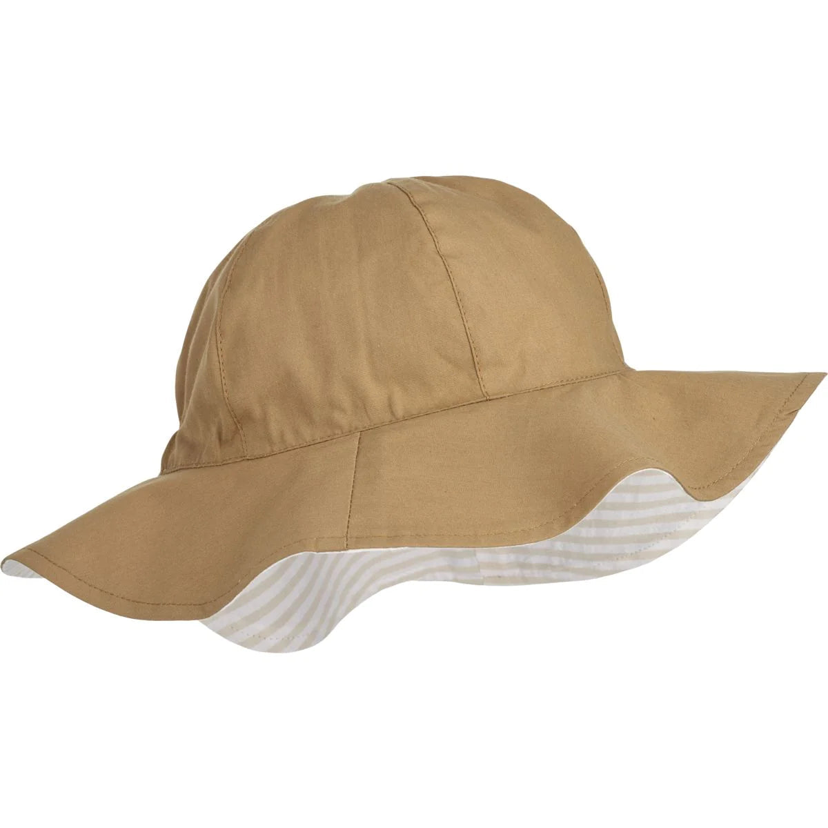 Amelia Reversible Sun Hat - Stripes Crisp White