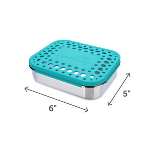 Medium Duo Bento Box - Aqua Dots