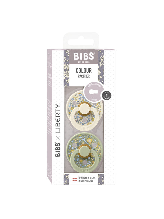 BIBS x LIBERTY Colour 2 Pack Eloise - Size 1 - Sage Mix