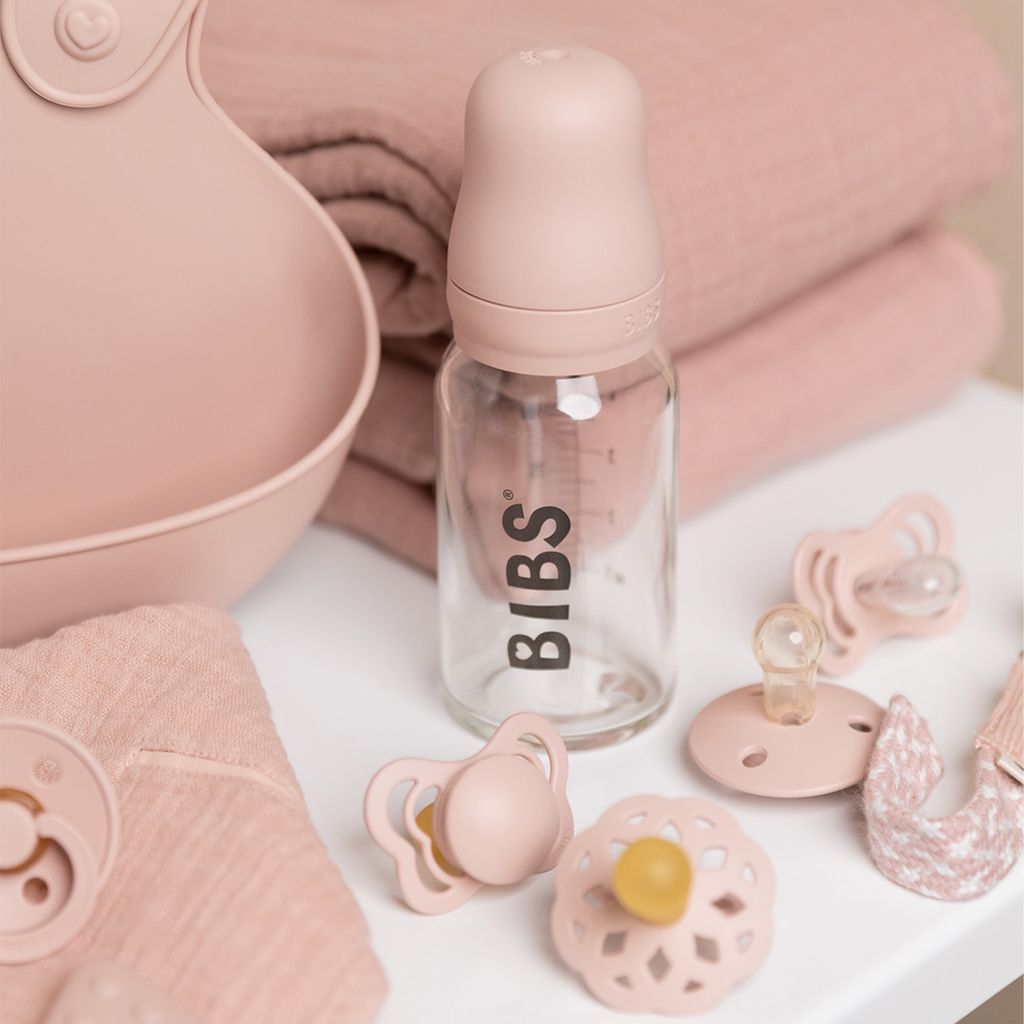 Baby Glass Bottle Complete Set 110ml - Blush