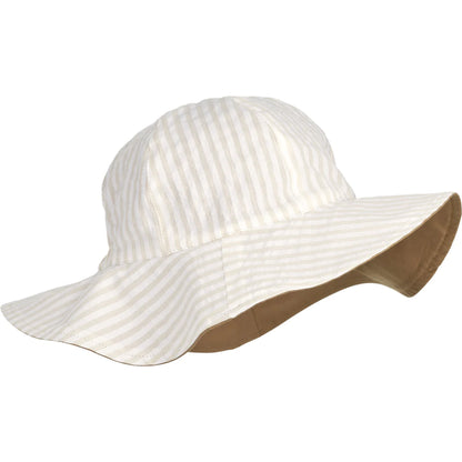 Amelia Reversible Sun Hat - Stripes Crisp White