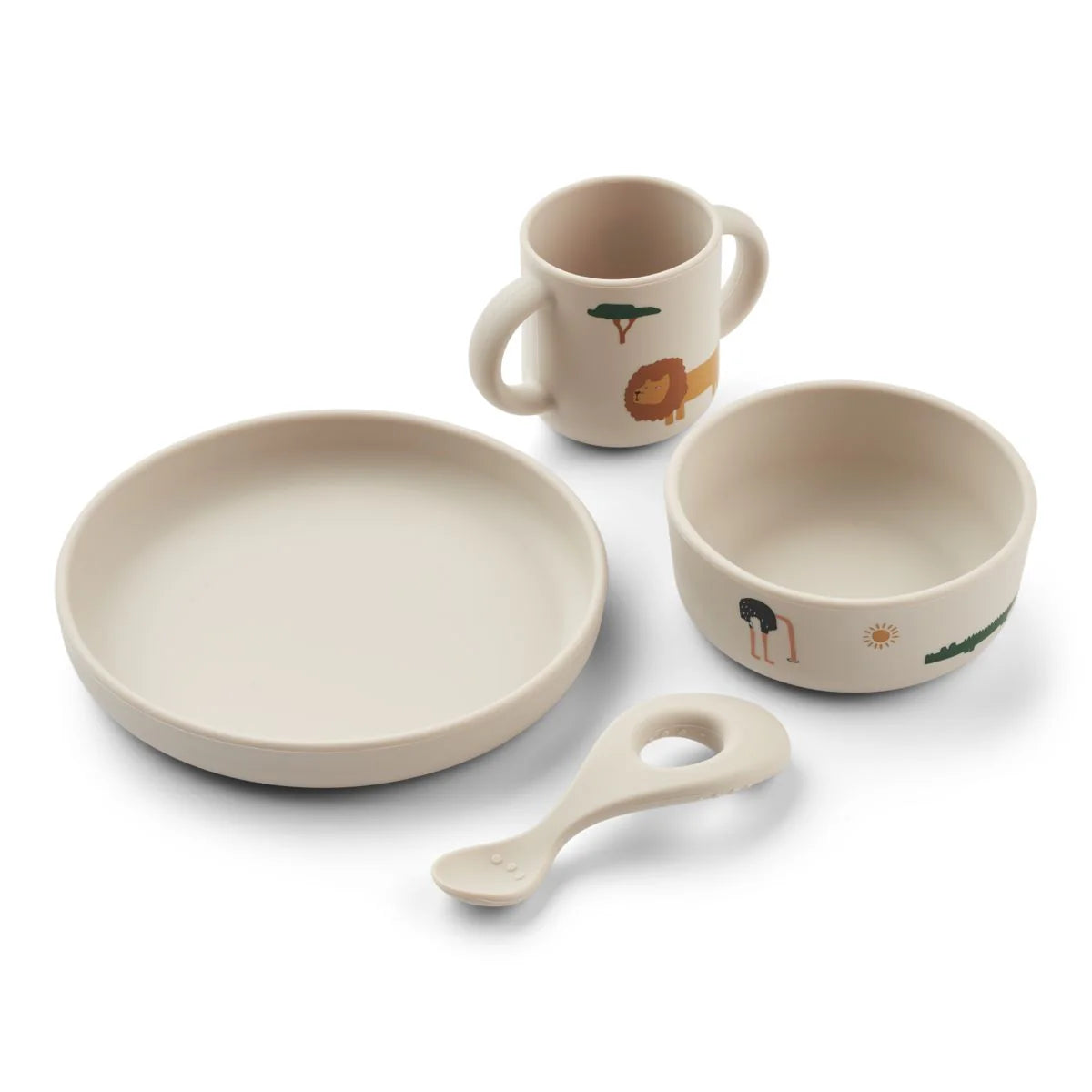 Vivi Silicone Tableware Set - Safari