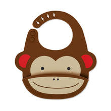 Load image into Gallery viewer, Zoo Fold &amp; Go Silicone Bib - Monkey

