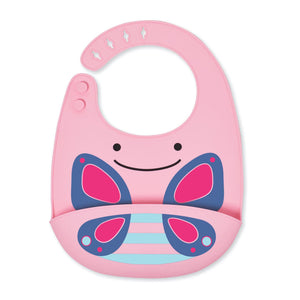 Zoo Fold & Go Silicone Bib - Butterfly