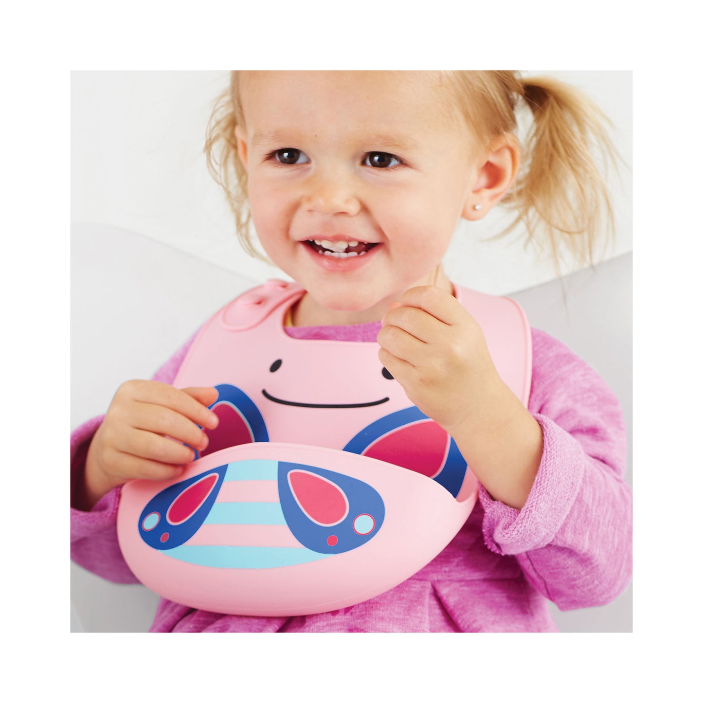 Zoo Fold & Go Silicone Bib - Butterfly