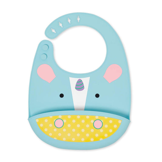 Zoo Fold & Go Silicone Bib - Unicorn