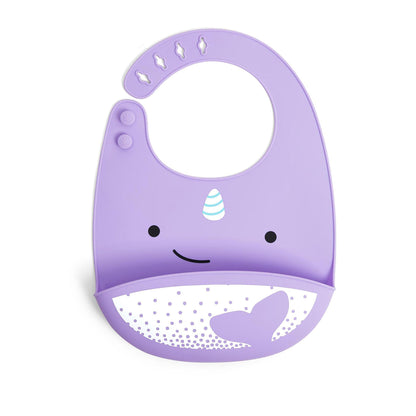 Zoo Fold & Go Silicone Bib - Narwhal