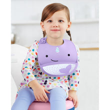 Load image into Gallery viewer, Zoo Fold &amp; Go Silicone Bib - Narwhal
