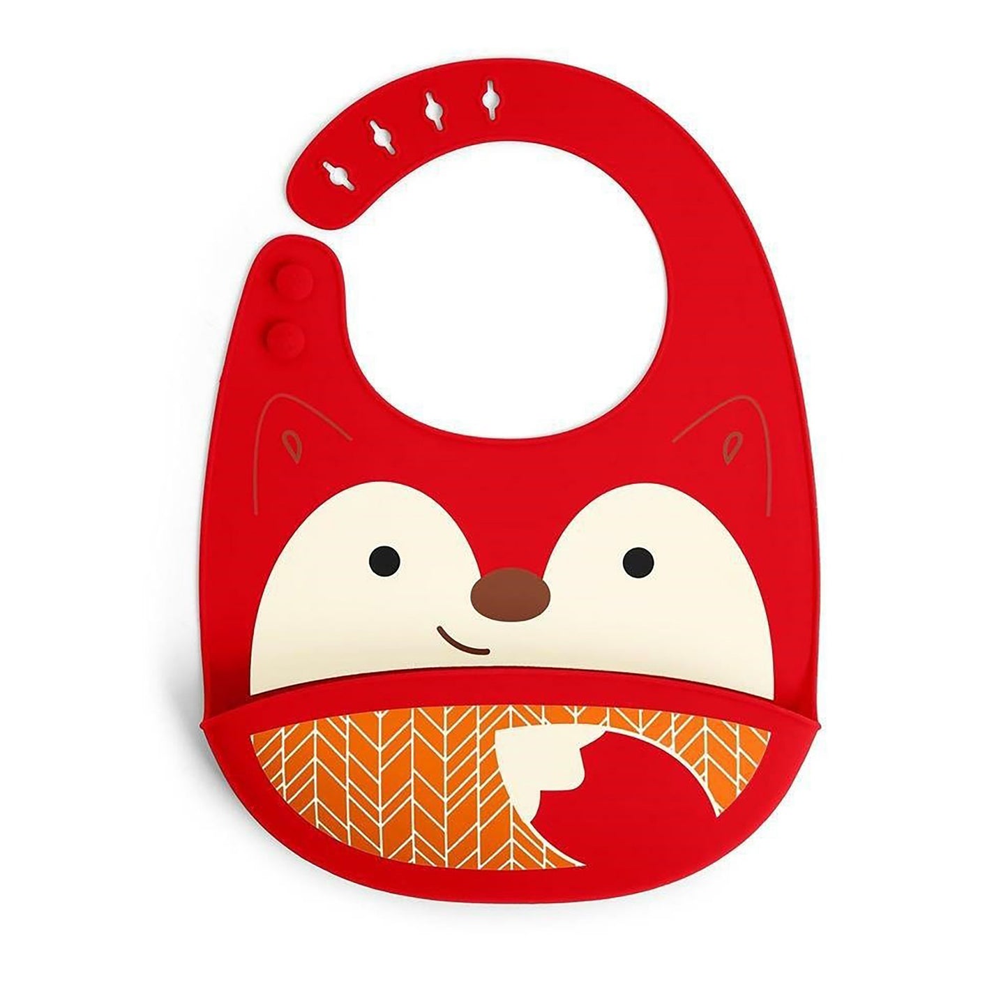 Zoo Fold & Go Silicone Bib - Fox