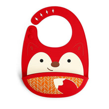 Load image into Gallery viewer, Zoo Fold &amp; Go Silicone Bib - Fox
