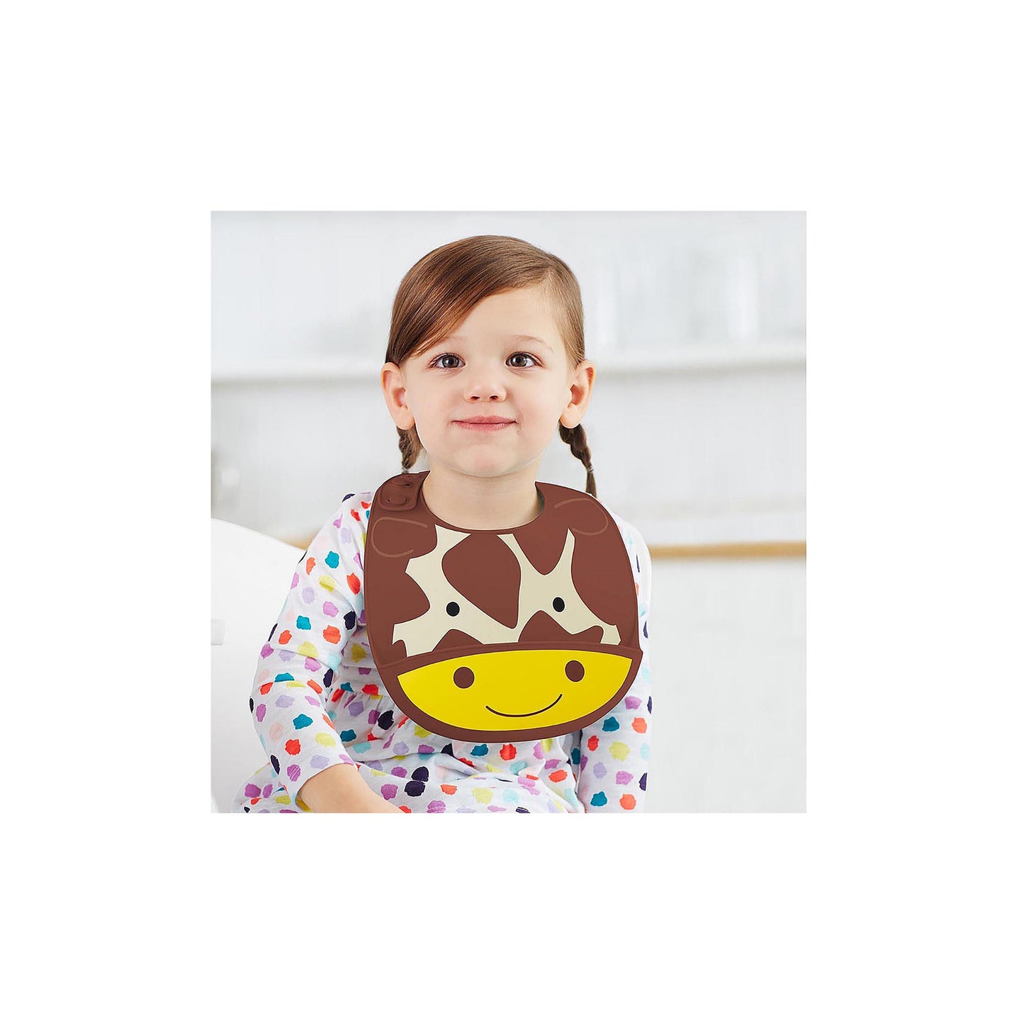 Zoo Fold & Go Silicone Bib - Giraffe