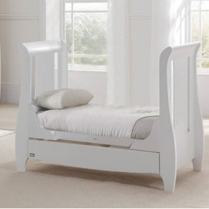 Katie Mini Sleigh Cot Bed with Under Bed Drawer - White