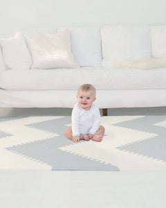 Playspot Geo Foam Floor Tiles - Grey / Cream