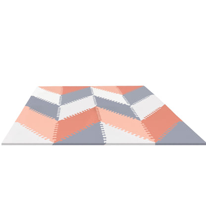 Playspot Geo Foam Floor Tiles - Grey / Peach