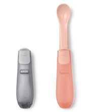 Load image into Gallery viewer, Easy-Fold Travel Spoons- Grey/Coral
