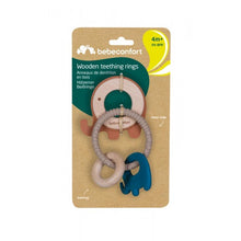 Load image into Gallery viewer, 2 Teething Rings Wood &amp; Silicone Rattle

