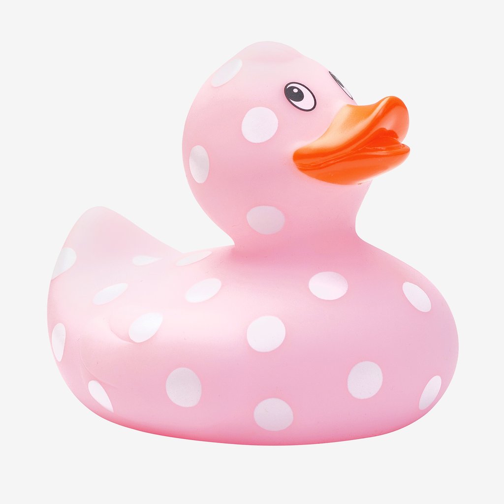 Pink Polka Dot Rubber Duckie